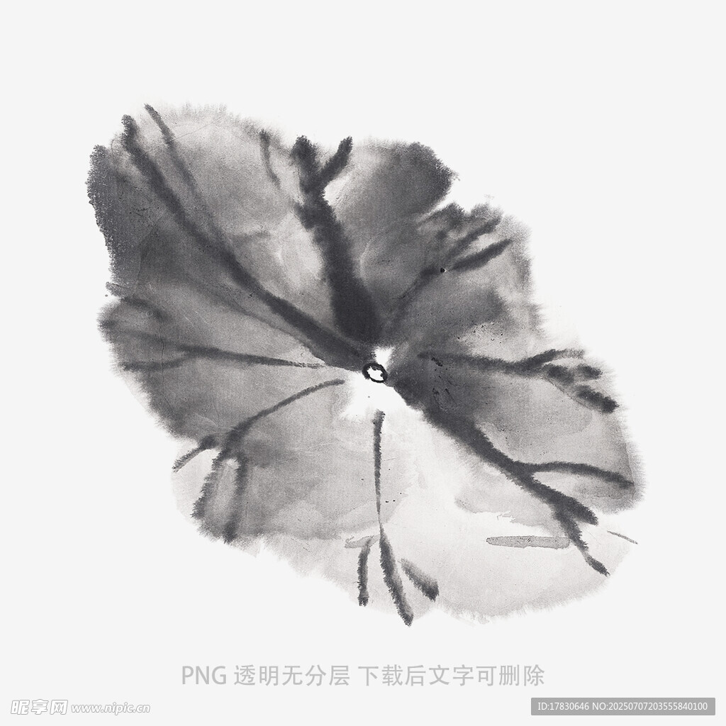 水墨荷叶图