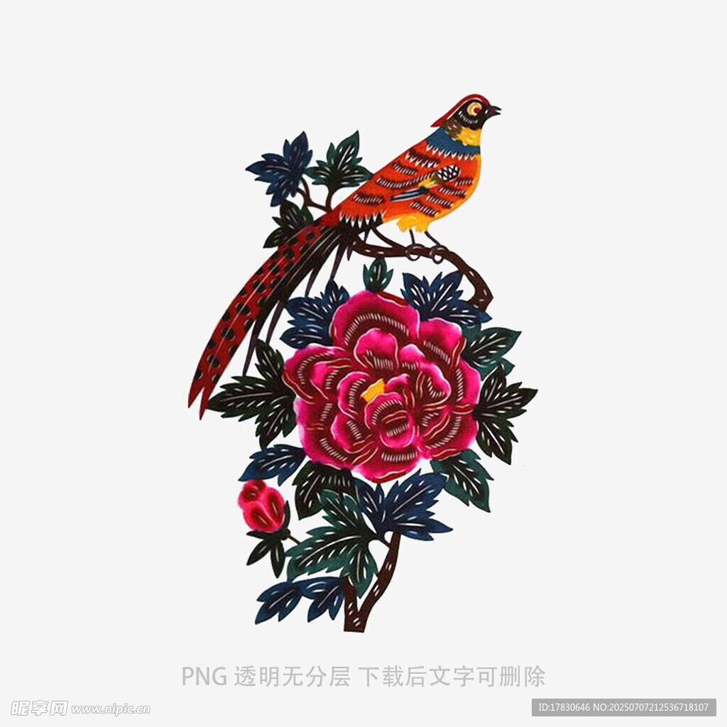花鸟刺绣图案