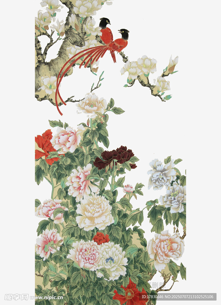 花鸟繁花图