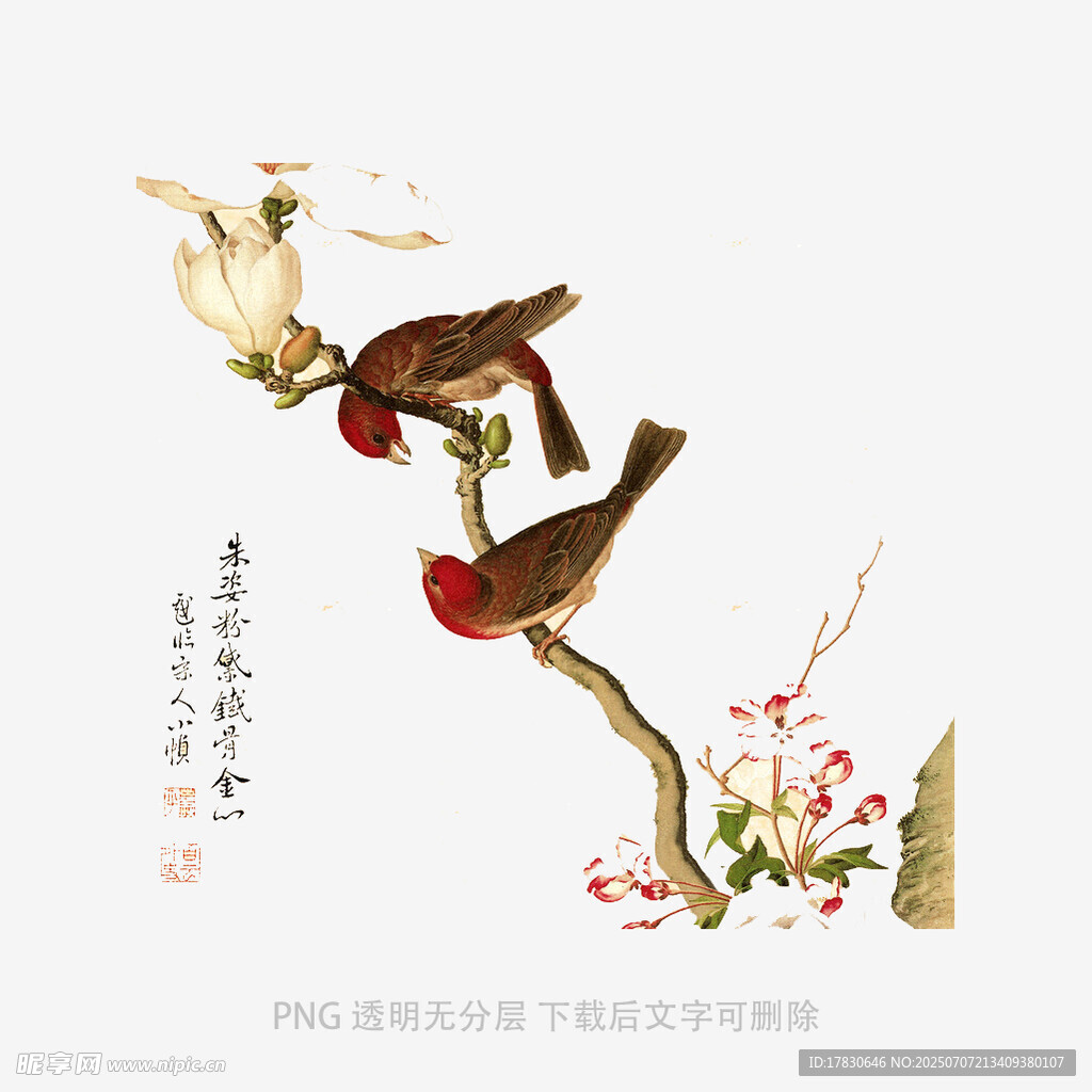枝头双鸟图