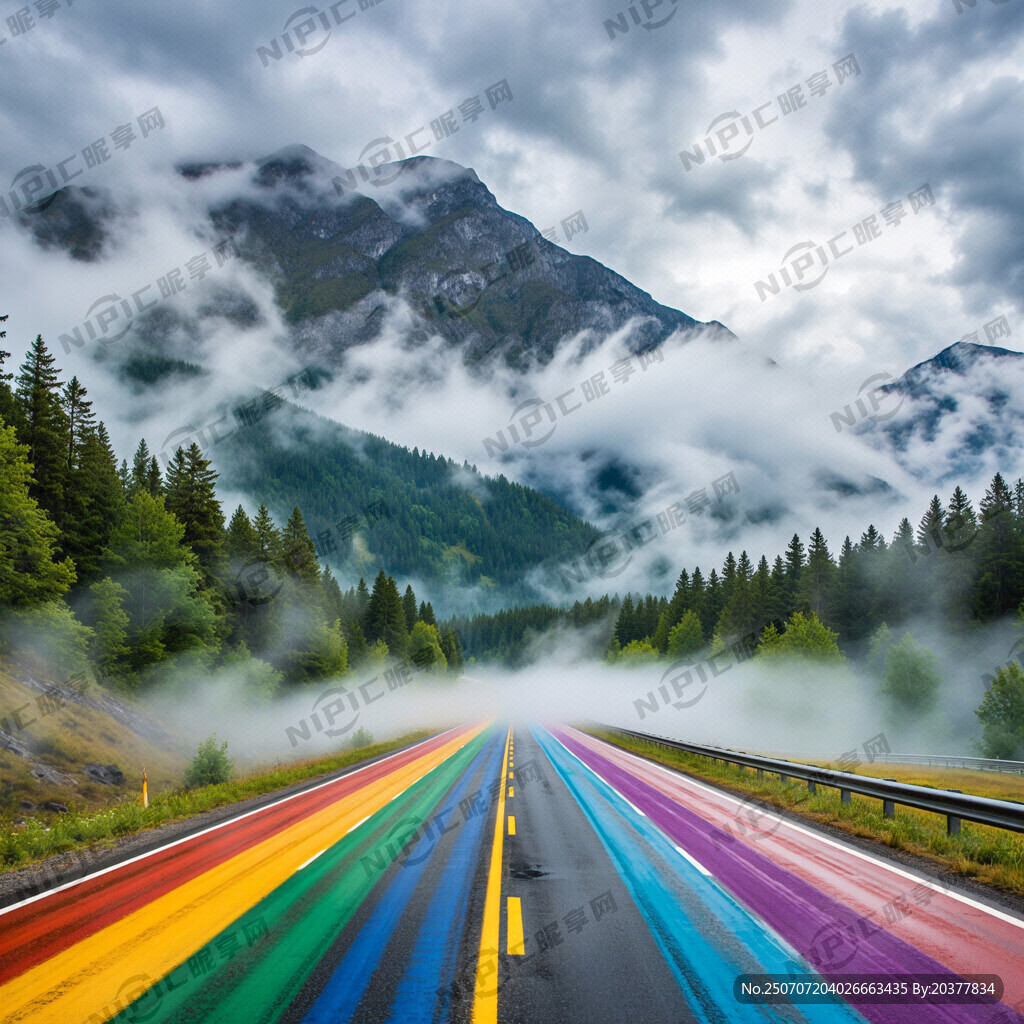 生成一条彩虹公路