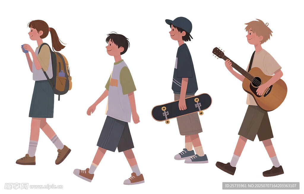 校园人物插画