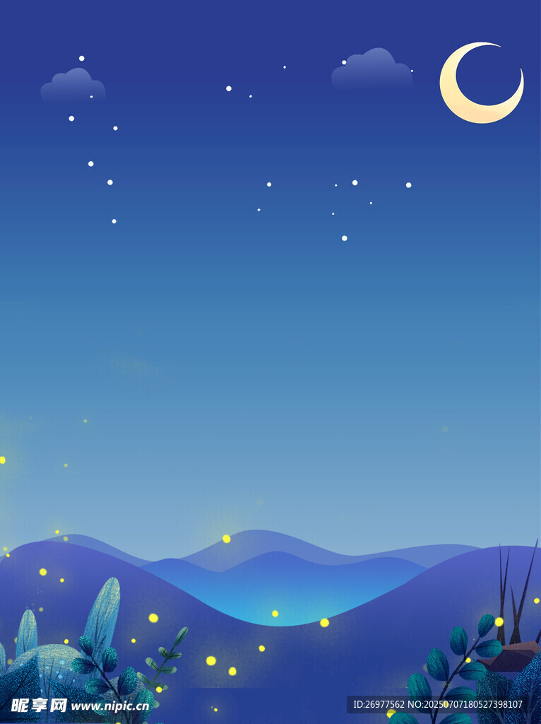 梦幻月夜下的静谧山谷