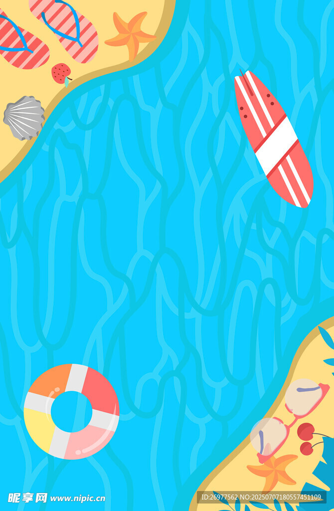 夏日海滩水上休闲场景