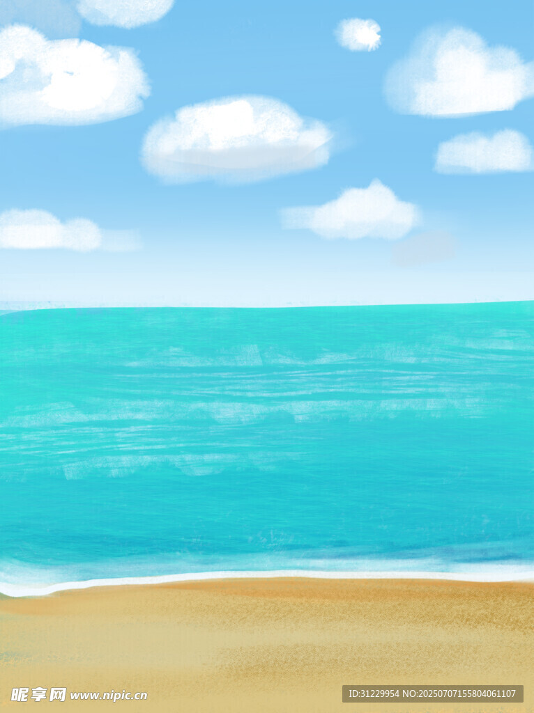 美丽海滩与蔚蓝大海