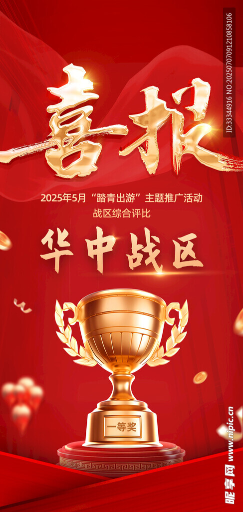 华中战区喜报奖杯展示