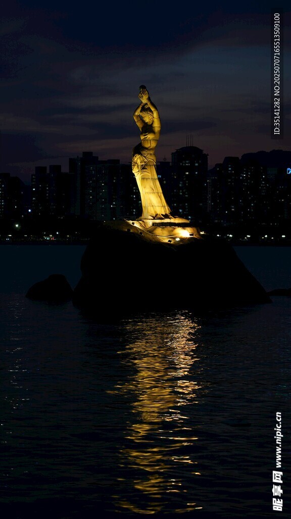 珠海渔女夜景