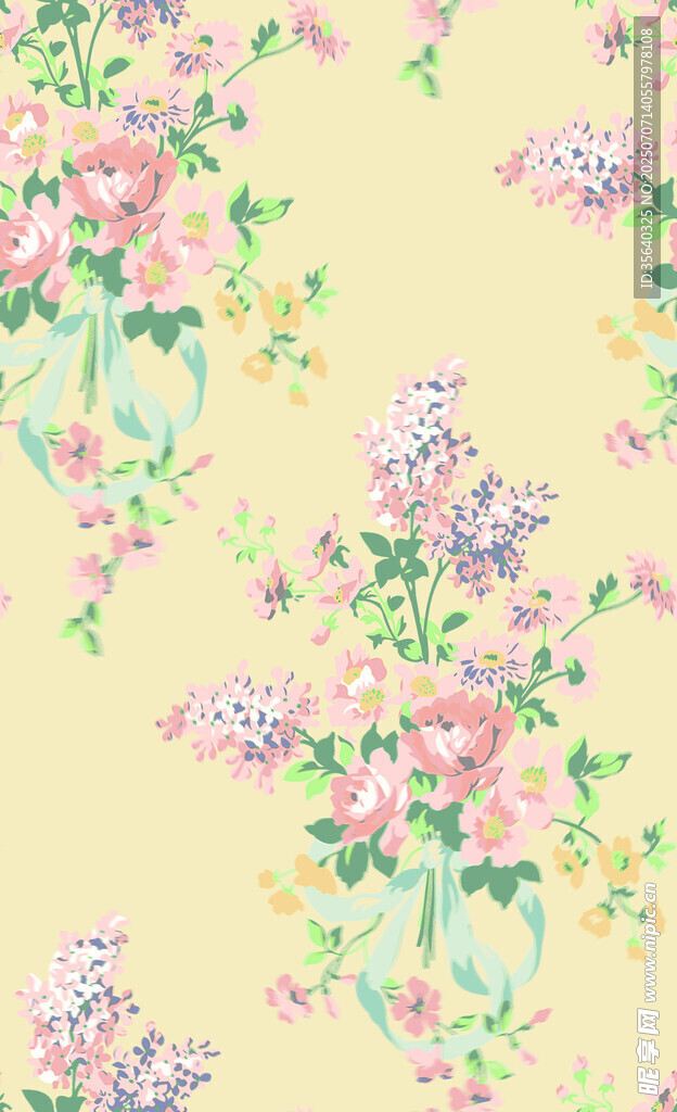 花卉花瓶图案背景图