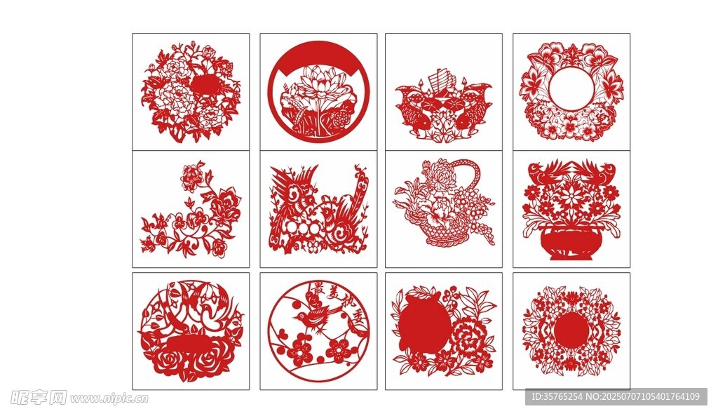 剪纸妇联贴画图案 