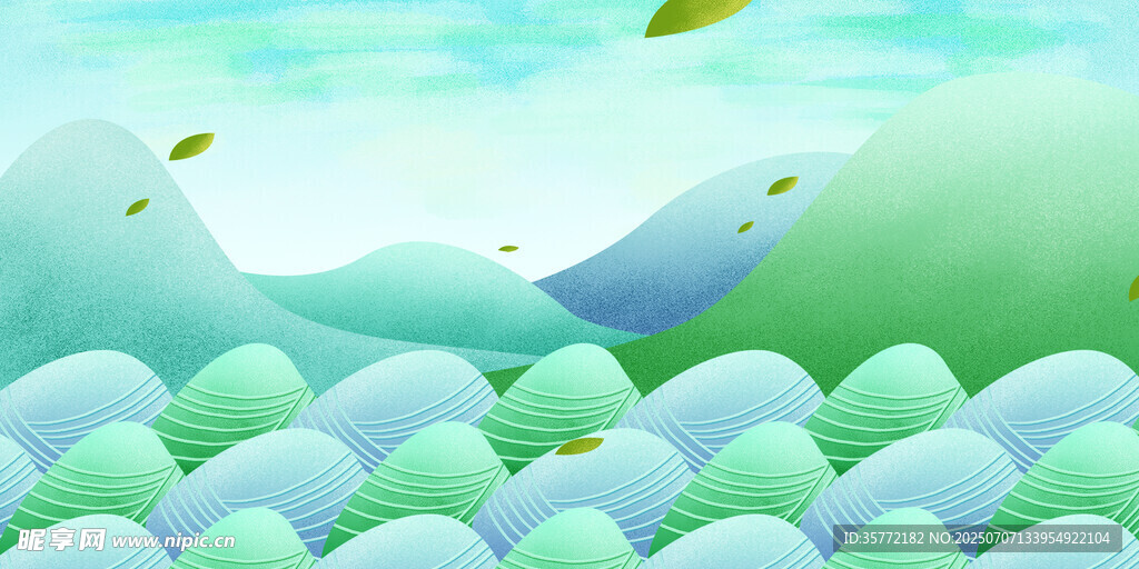 清新山林风景插画
