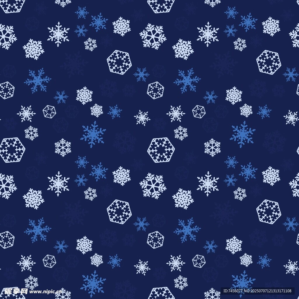 蓝色雪花图案背景纹理
