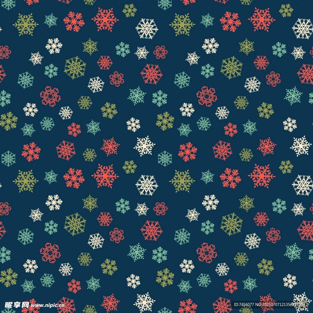 多彩雪花图案背景纹理
