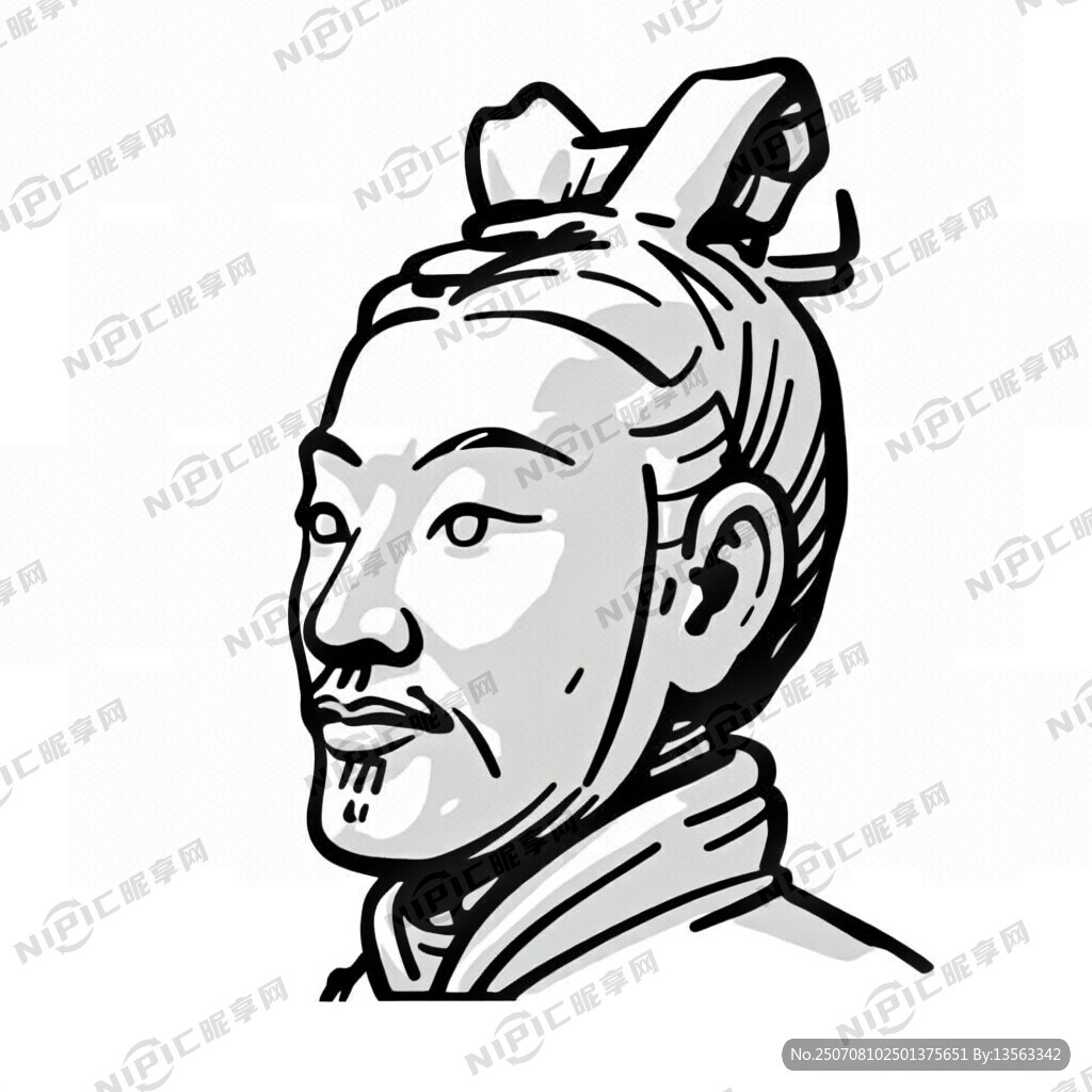 请生成一张用简洁线条来表现的兵