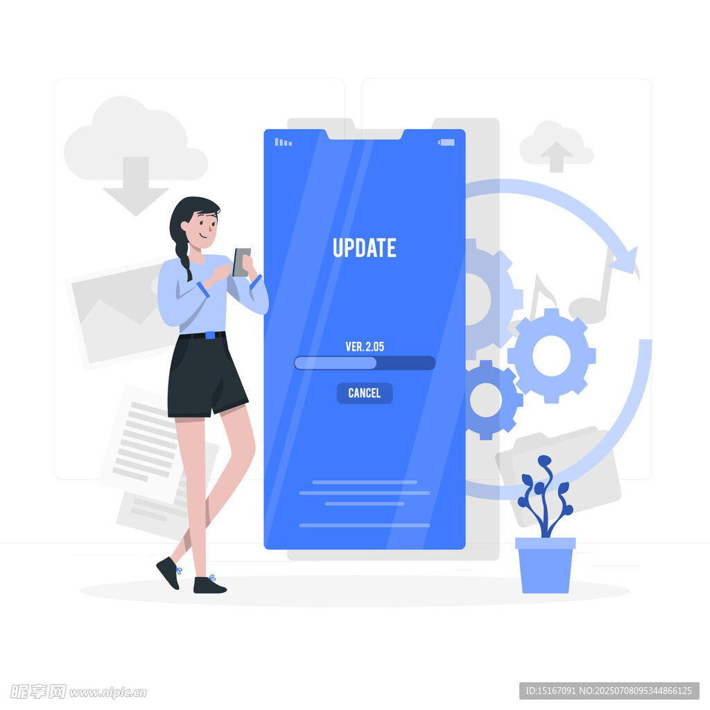 女性操作手机应用界面