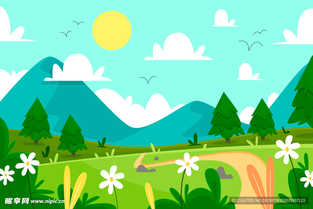 夏日山间美景