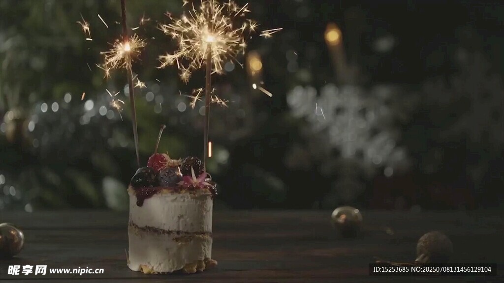桌上闪烁的节日烟花棒