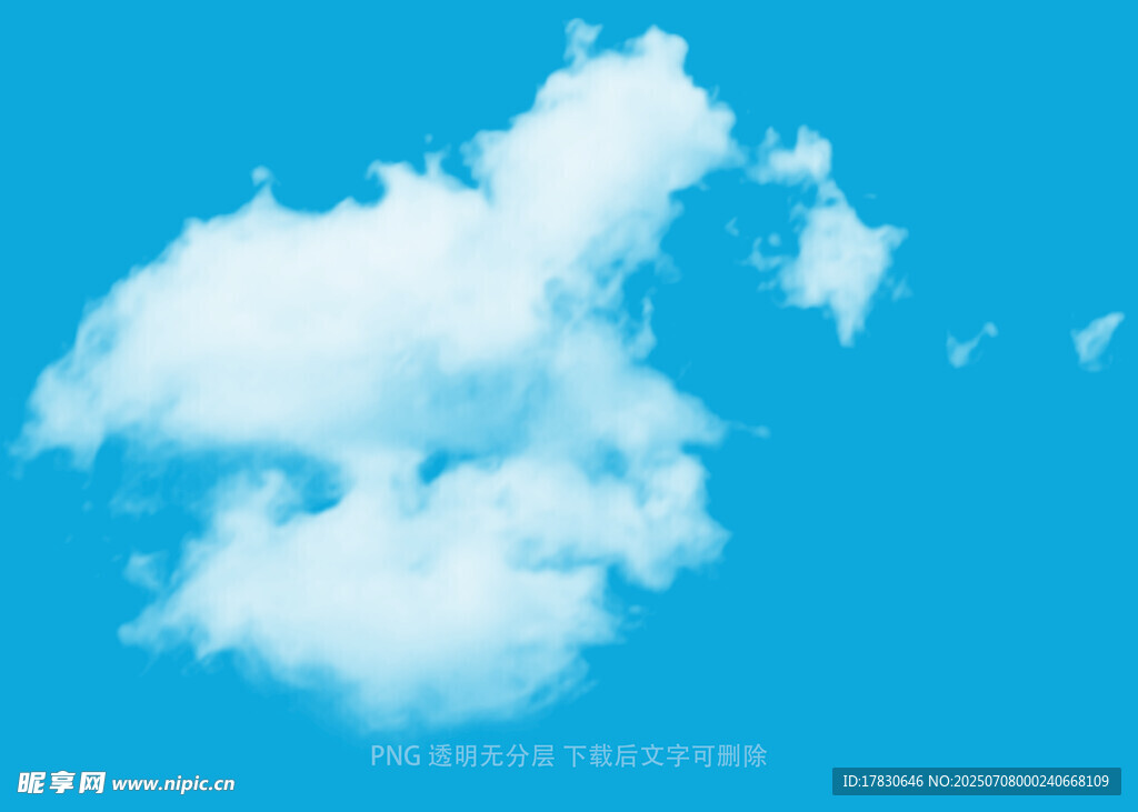 蓝天中的蓬松白云