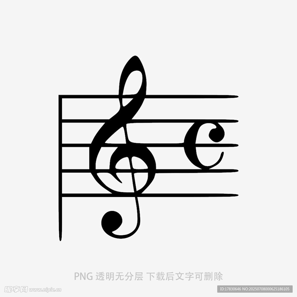 高音谱号与音符图案
