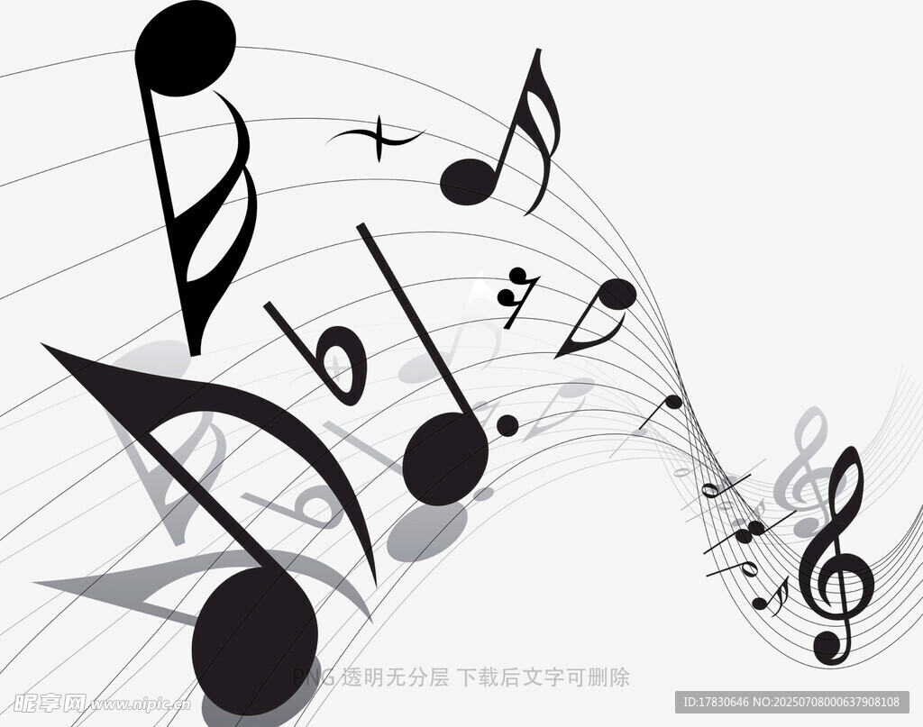 动感音乐符号飞舞画面