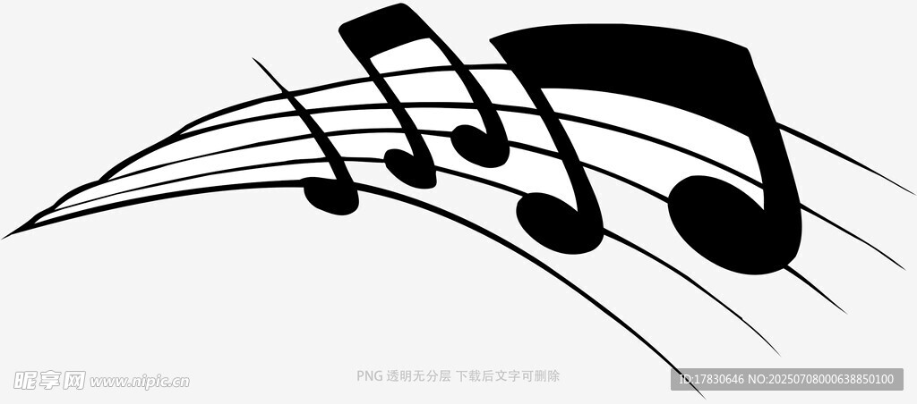 简约音符线条音乐元素图