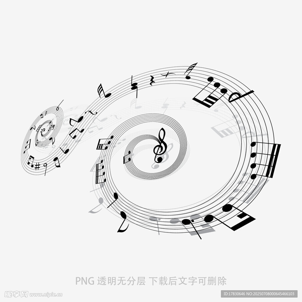 音乐符号的螺旋创意图案