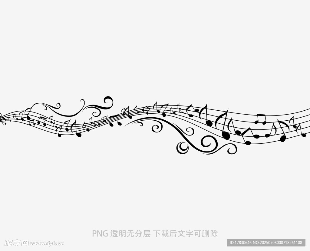 优雅音乐线条装饰图案