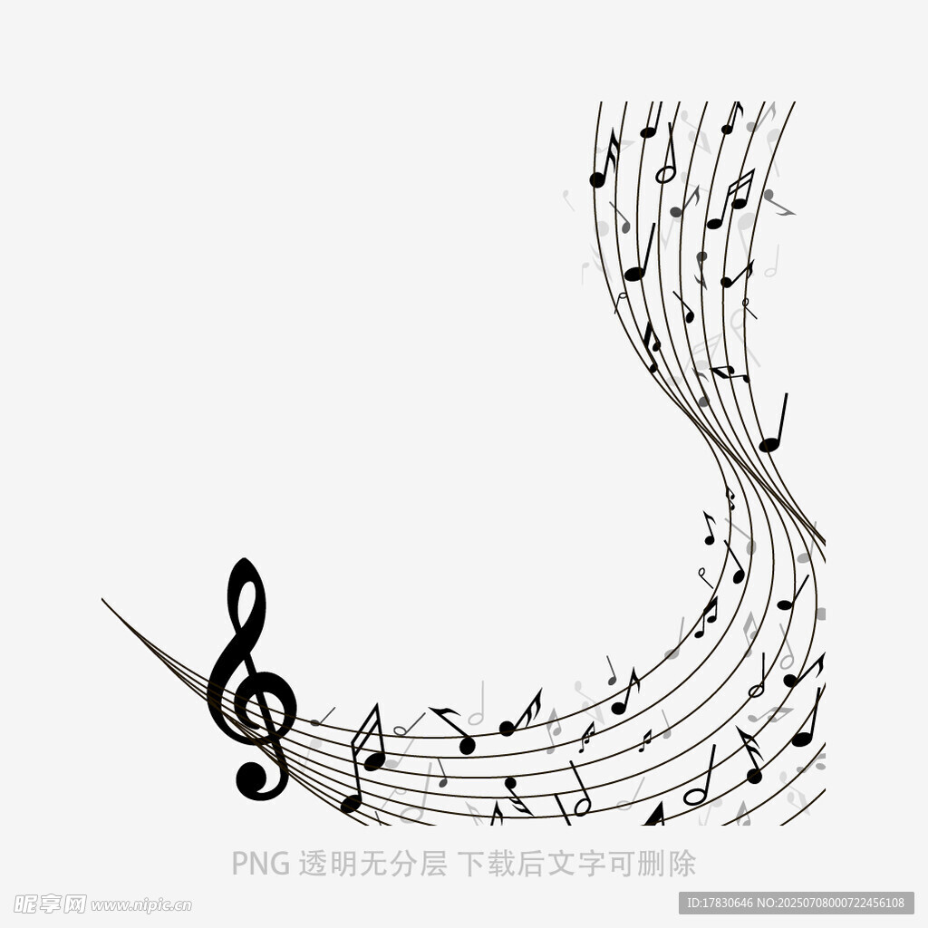 音符舞动的音乐旋律线条
