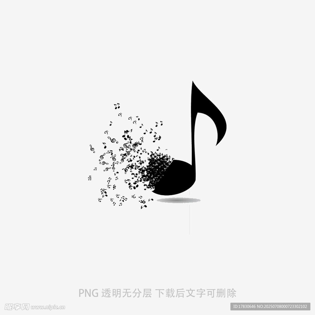 音符破碎创意音乐元素图