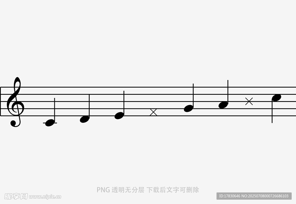 五线谱上的音乐符号