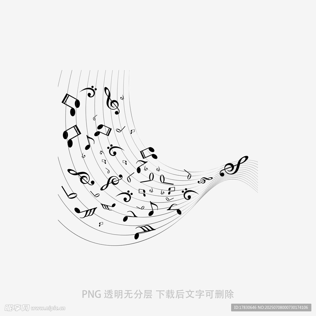 音符组成的抽象音乐符号图案