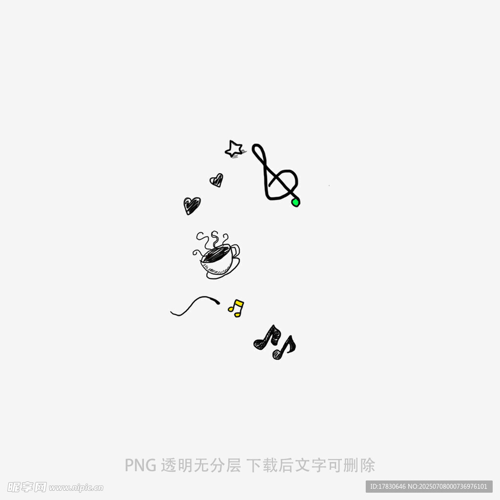 简约音乐元素抽象图案设计