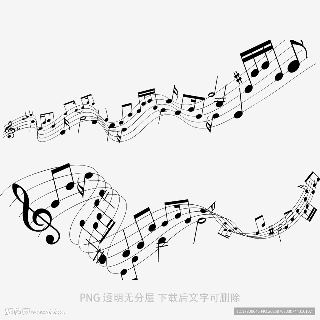 音符舞动的音乐旋律线条