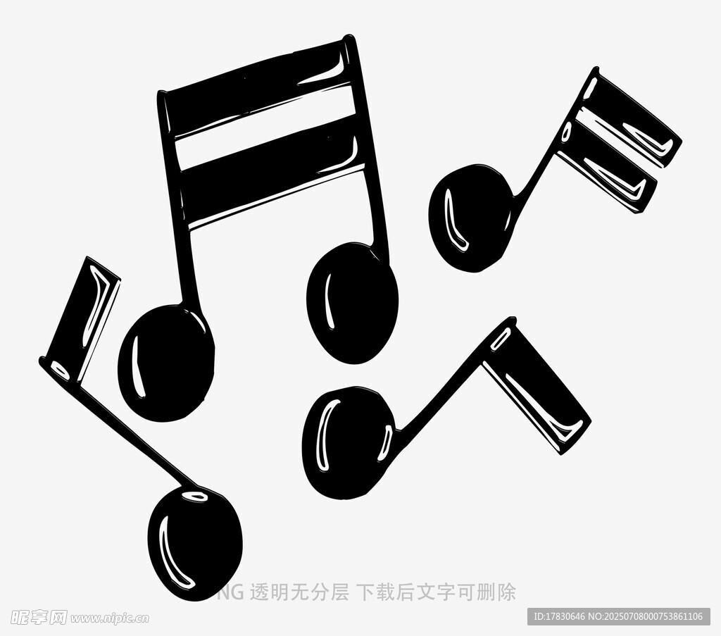 黑色音乐音符元素集合