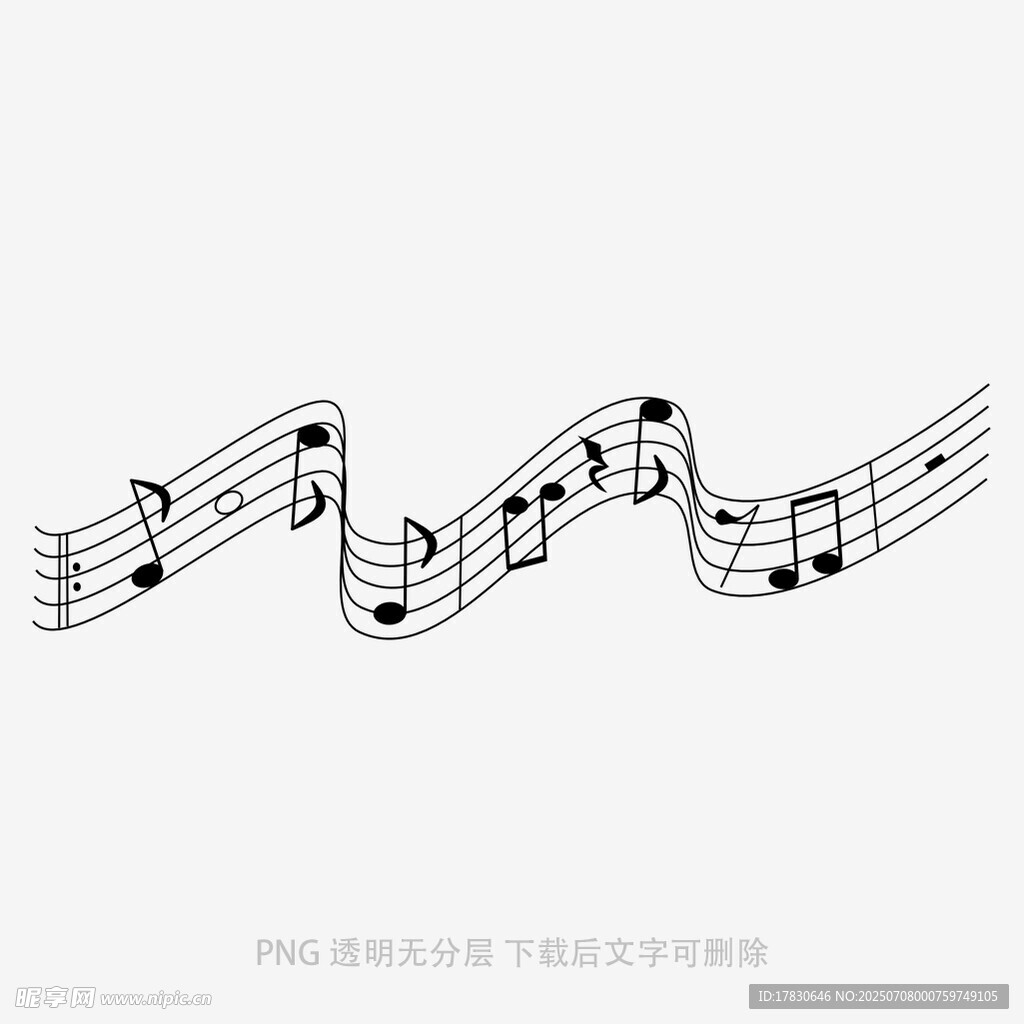 简约音符线条图案设计