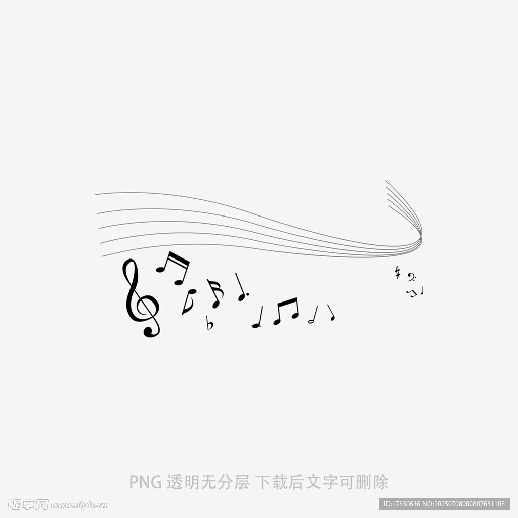 简约音符线条音乐元素图
