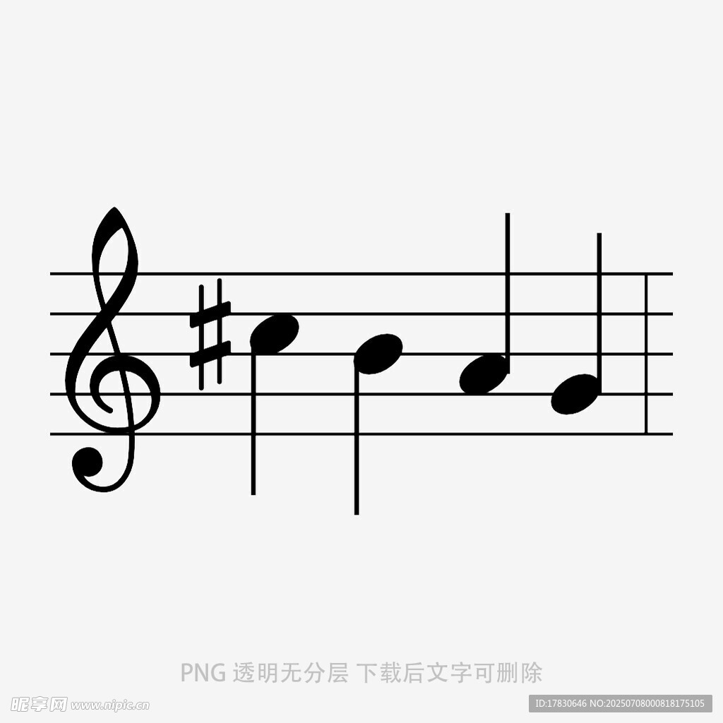 五线谱上的音乐符号