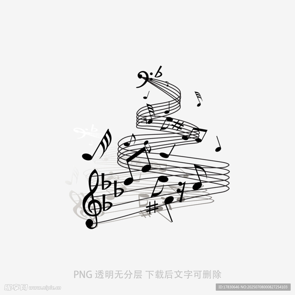 黑白钢琴音符创意插画