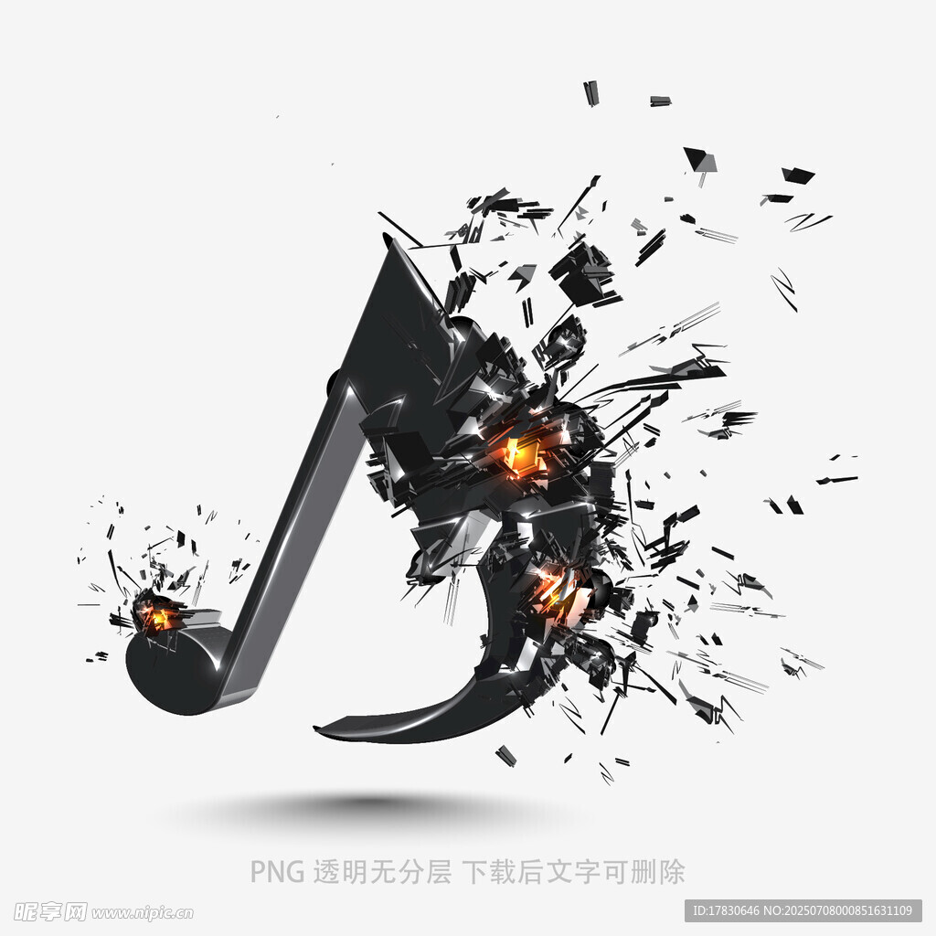 破碎动感音符艺术图像