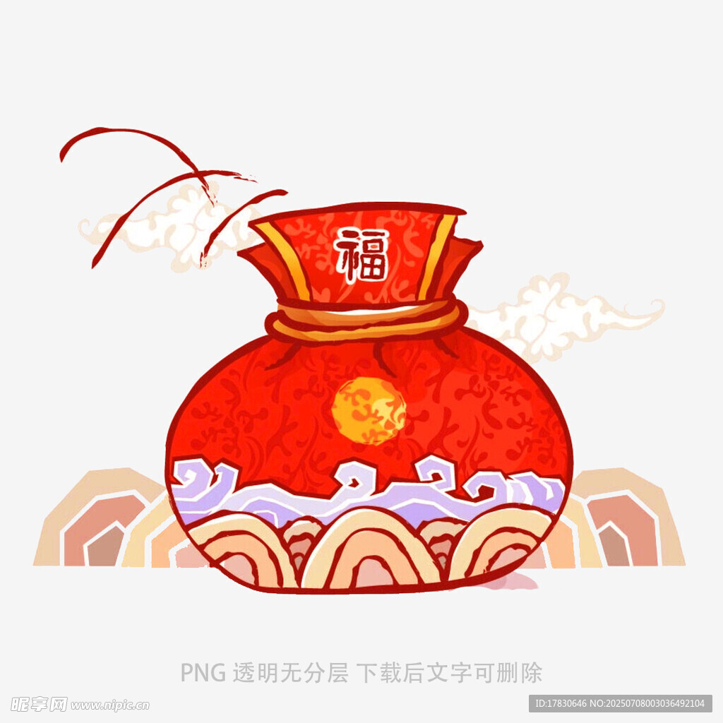 喜庆福袋插画