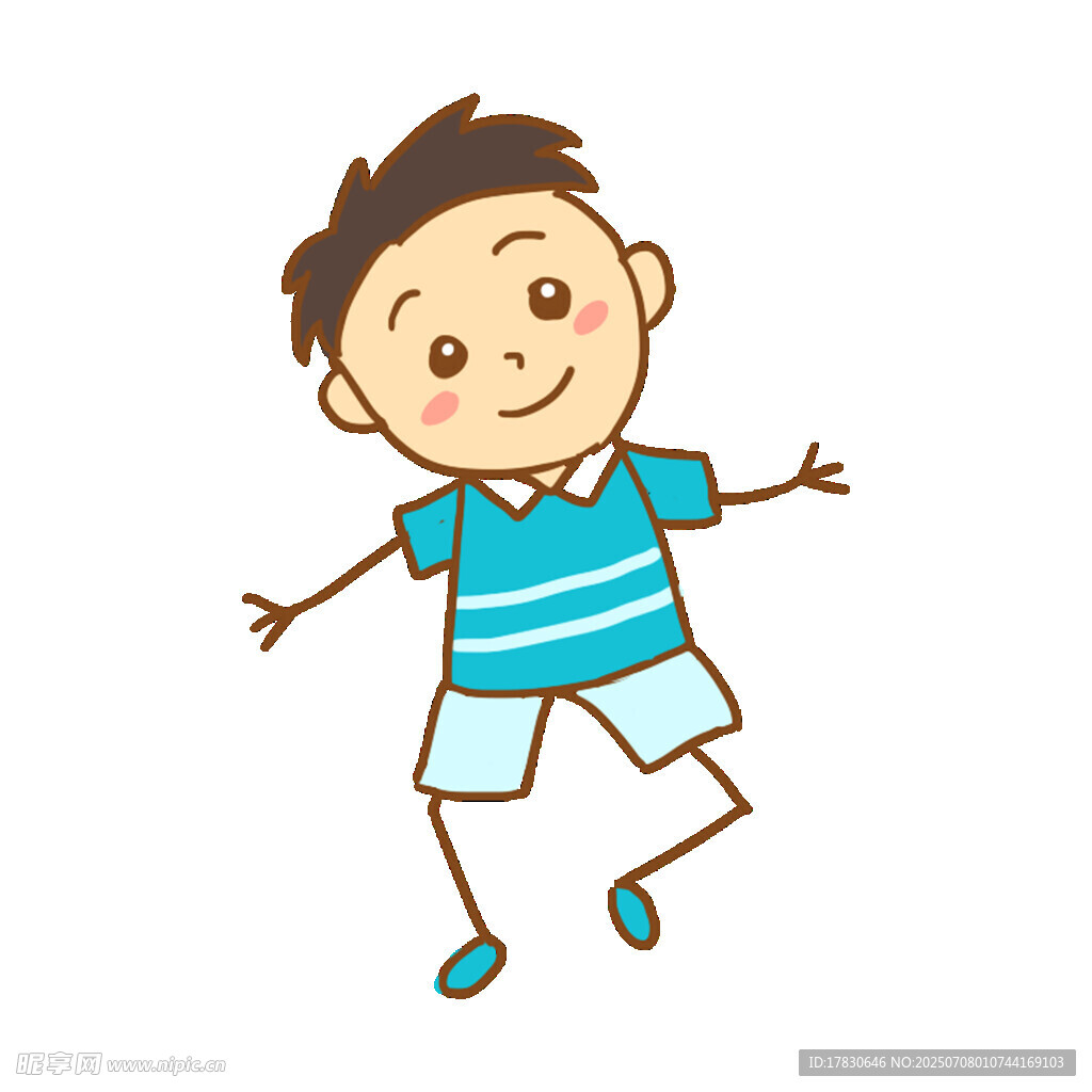 跳跃的小男孩