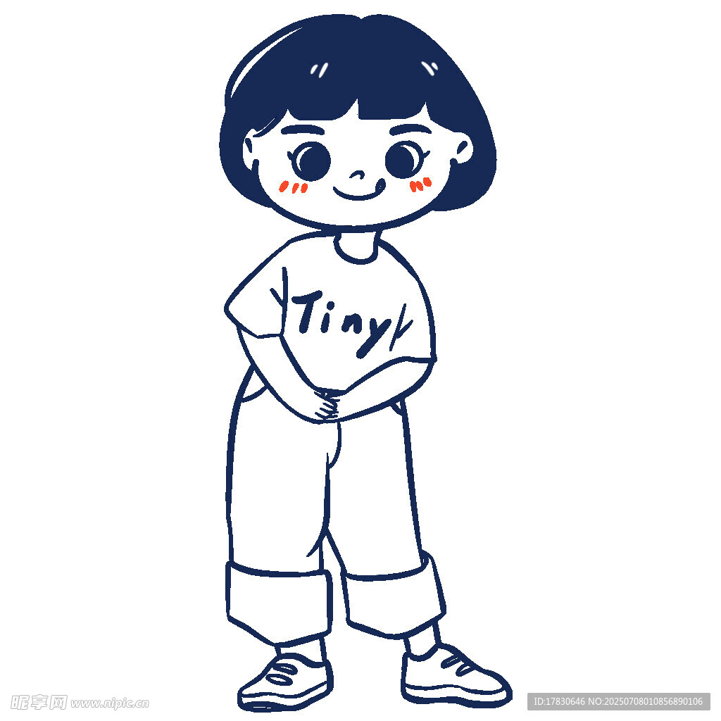 可爱卡通短袖女孩形象