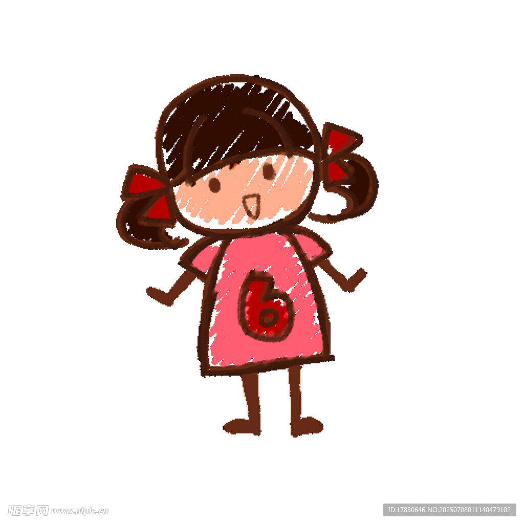 扎双马尾的可爱小女孩
