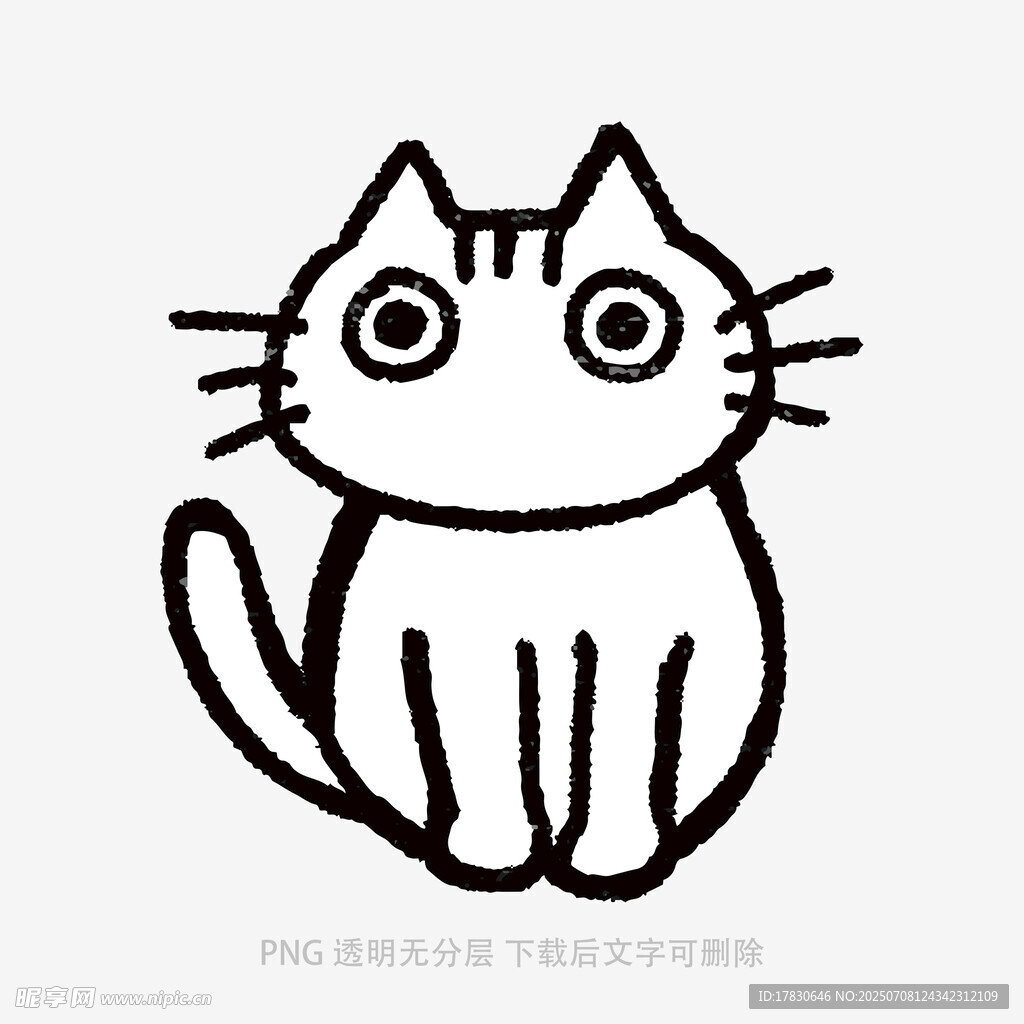 简约线条风可爱猫咪插画