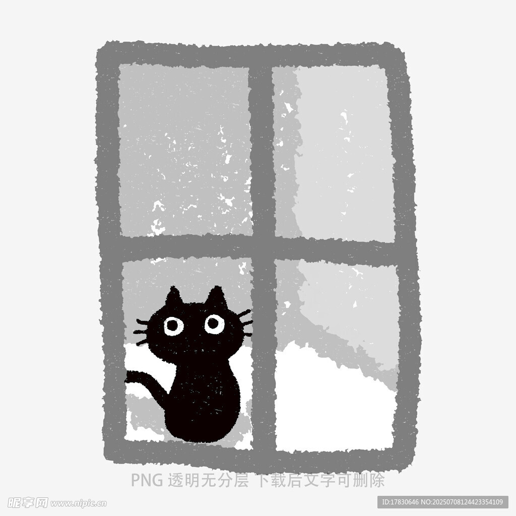 窗边黑猫