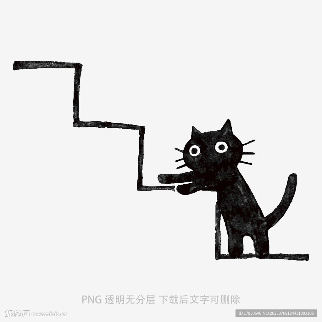 黑猫奋力爬阶梯