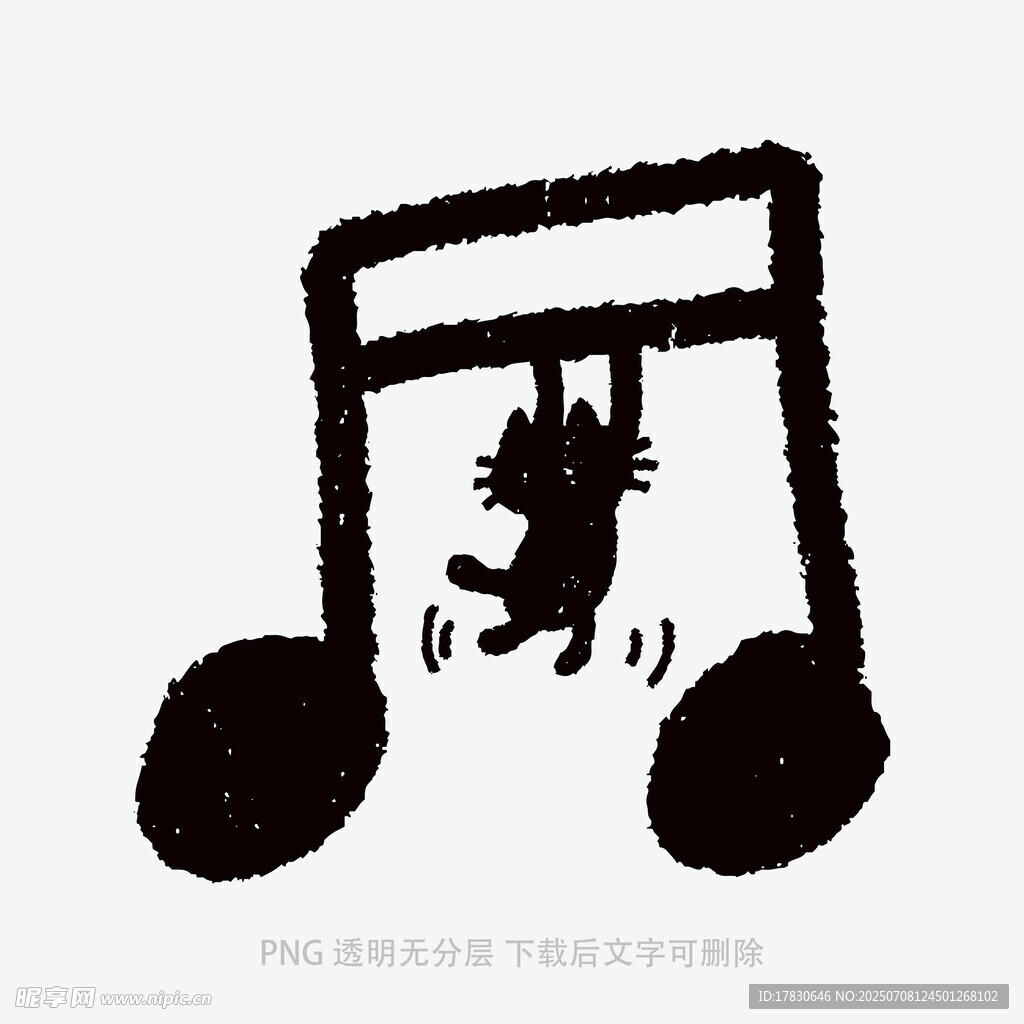 音符上跳跃的可爱猫咪