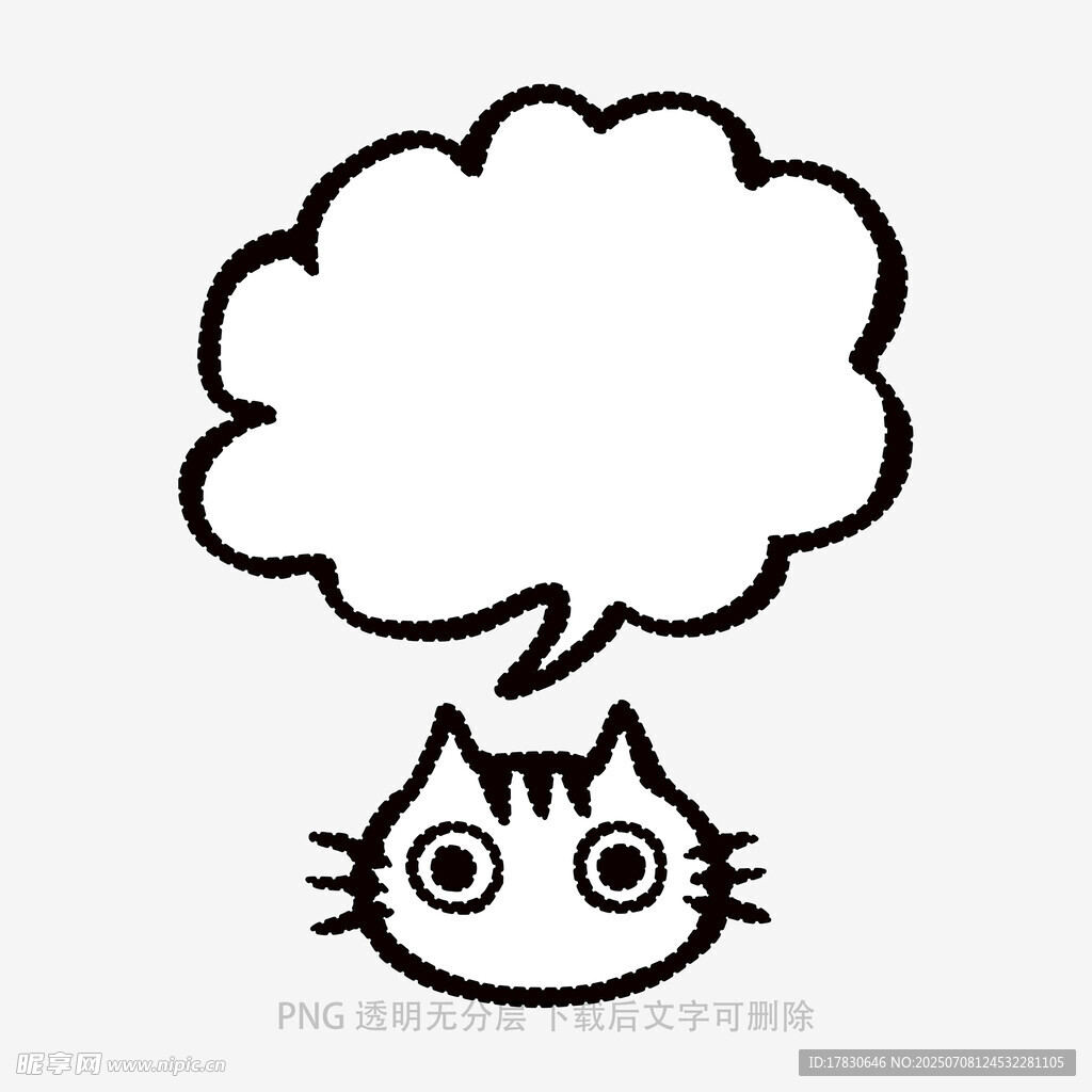 猫咪头顶的思想云朵