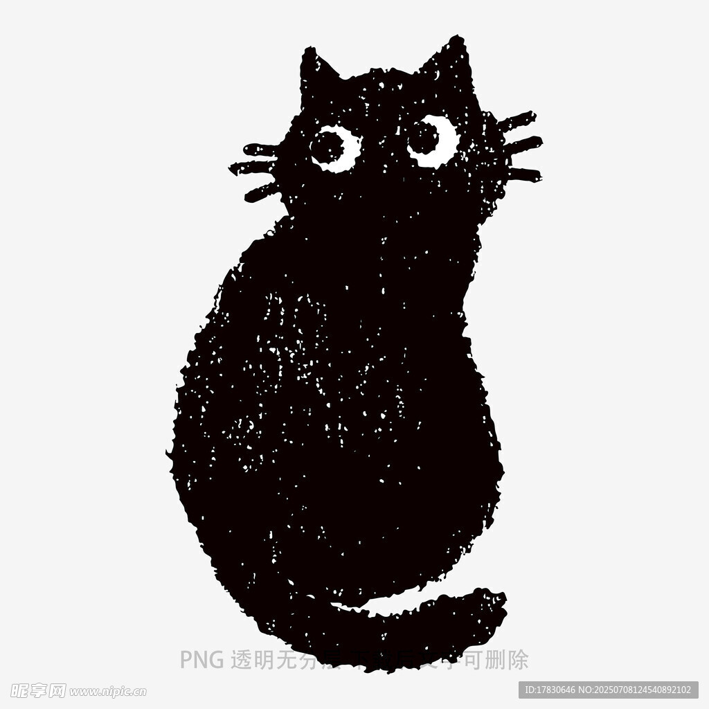 可爱黑猫插画