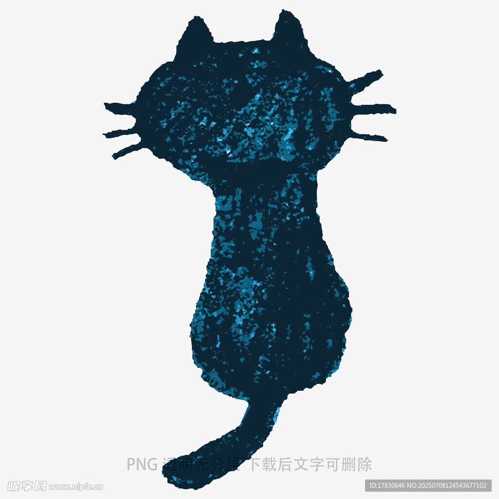 蓝色毛绒猫咪玩偶