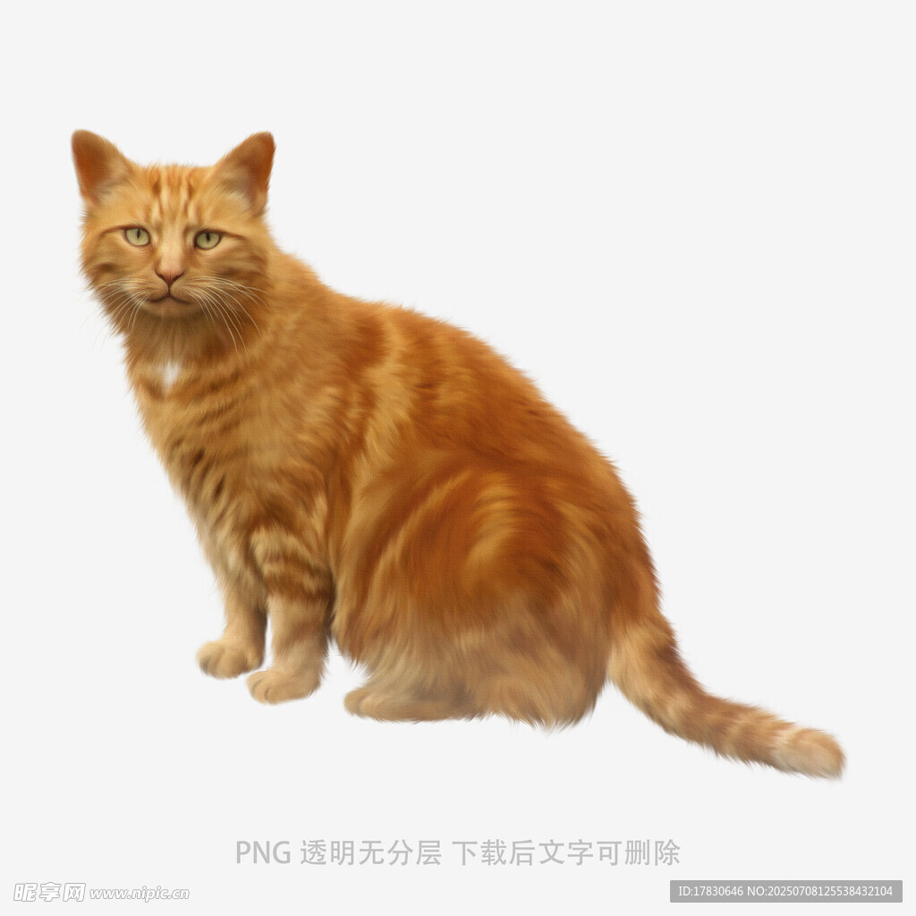 橘色猫咪端坐